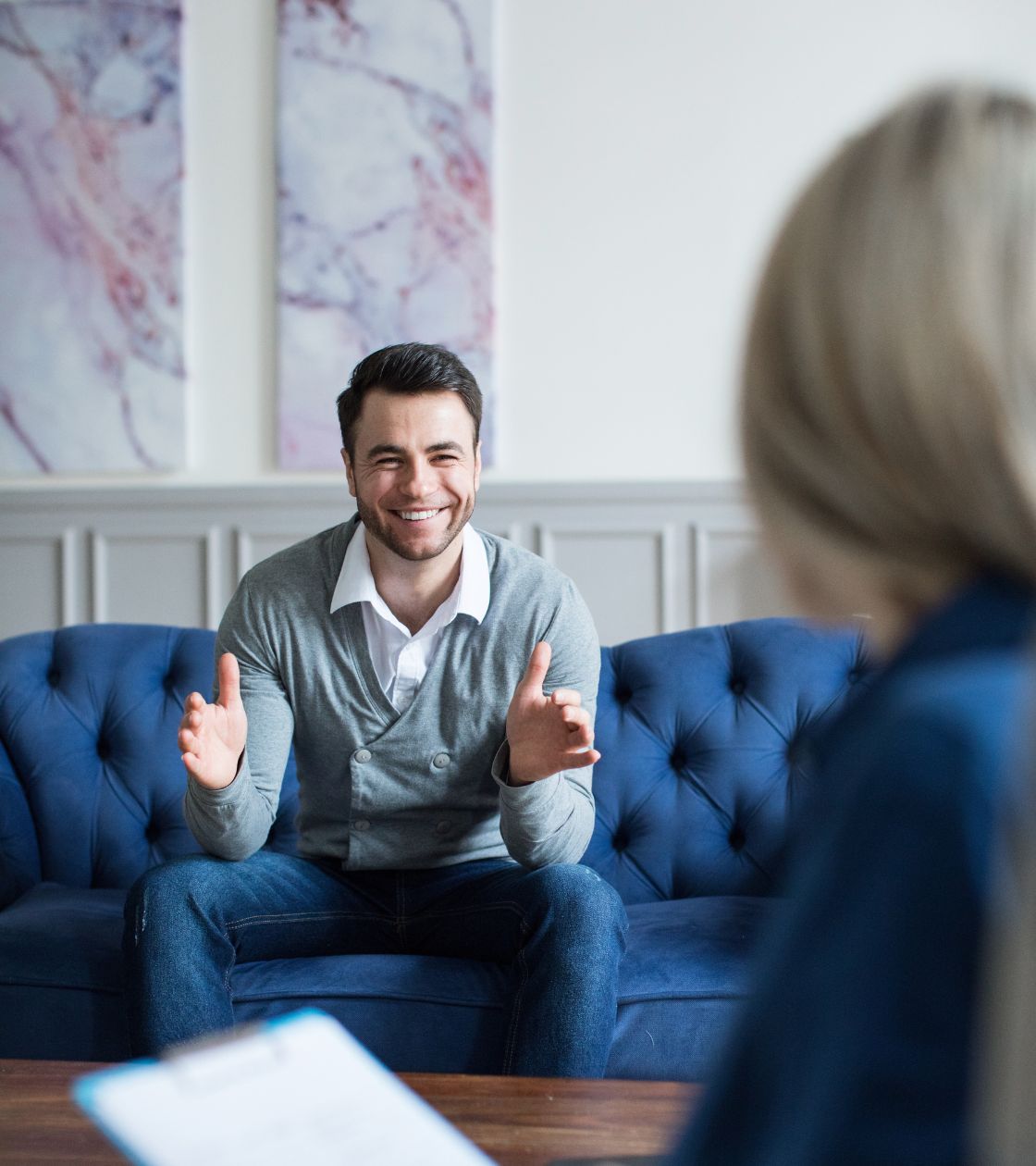 A man enjoys personalized therapy during rehab aftercare in Massachusetts.