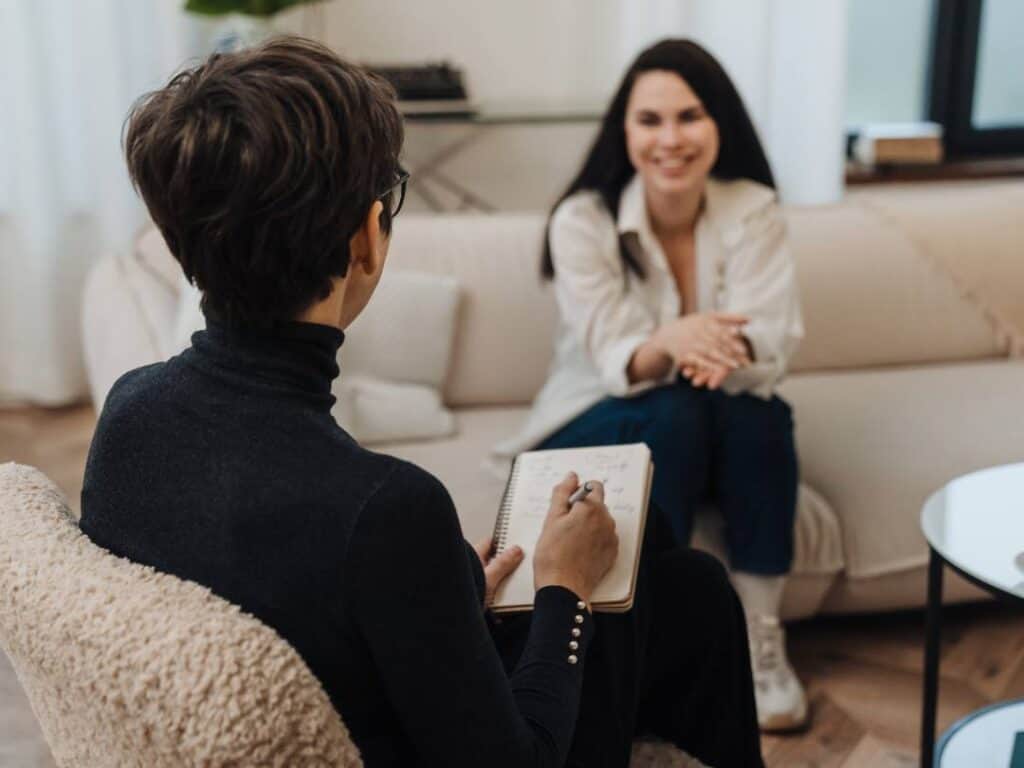 One-on-one therapy session as part of PTSD treatment in Massachusetts.